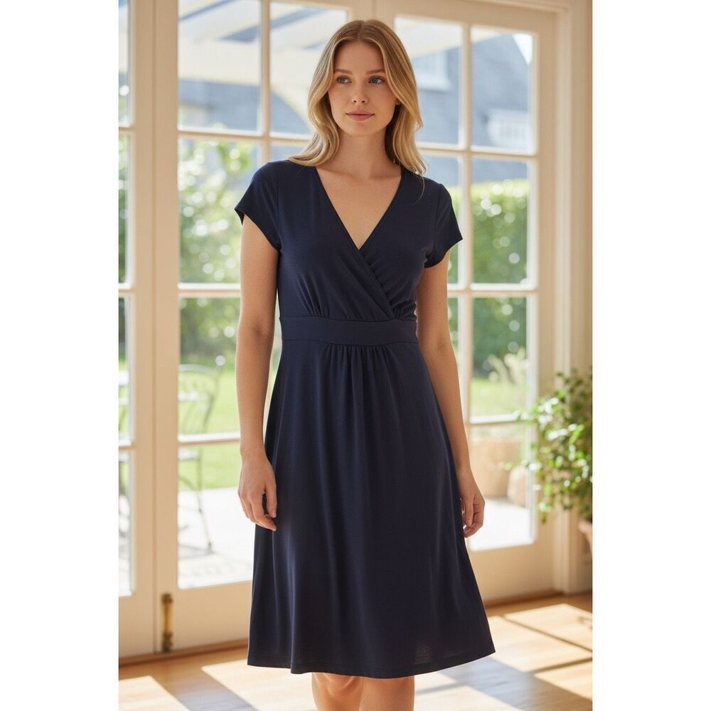 Boden  sursplice navy blue dress size 6